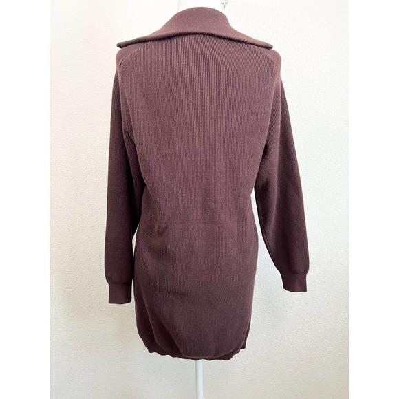 NWT WAYF x Jourdan Sloane Diane Brown Ribbed Stretchy Sweater Mini Dress Small - Picture 4 of 8